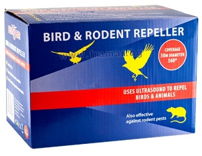 Електронен апарат с ултразвук за хуманно прогонване на нежелани птици и гризачи, E - 3098