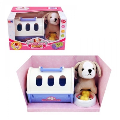 Плюшено кученце с клетка