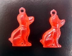 Висулка светеща куче 36 мм червена -10 броя