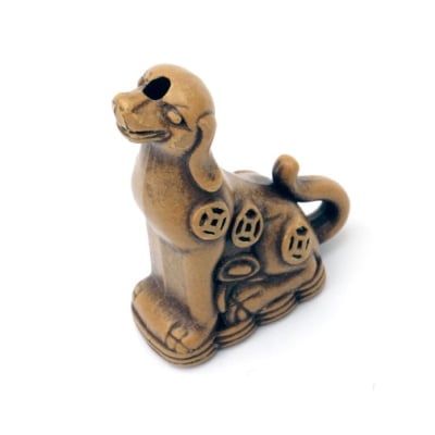 Мънисто Антик куче 36x28x14 мм дупка 3 мм кафяво -50 грама ~8 броя