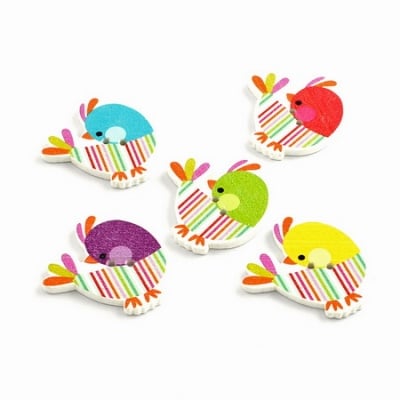 Копче дърво пиле 35x33x2 мм дупка 2 мм -10 броя