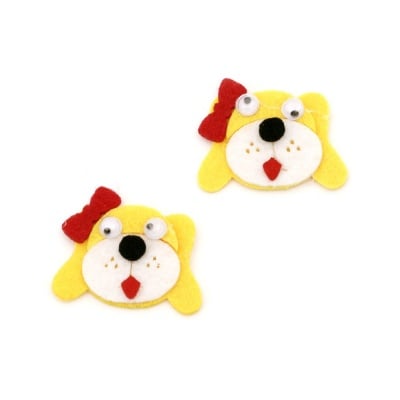 Куче глава филц 27x40 мм мърдащи очи -5 броя