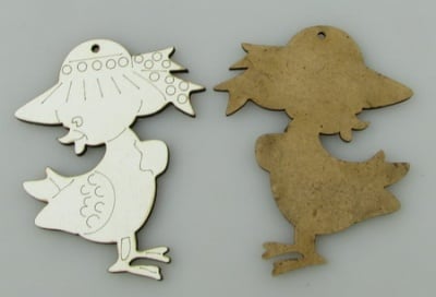 Фигурка бял МДФ за декорация пате с шапка 55x70x3 мм