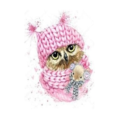 Диамантен гоблен 21x25 см кръгли диаманти частично облепяне -Сладко бухалче YSA0272