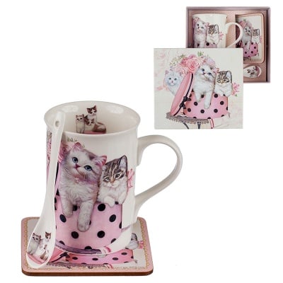 Комплект чаша Котка + лъжичка