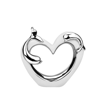 Статуетка сърце с делфин