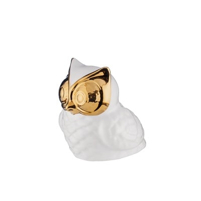 Керамична фигура Бухал с жълти очи - 11/9/11 см.