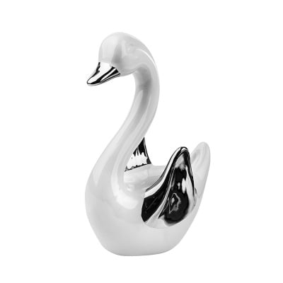 Фигурка Лебед със сребристи крила и човка