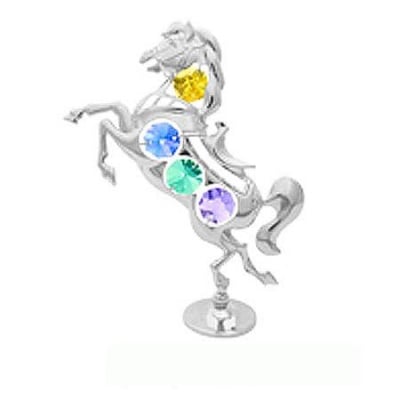 Фигурка кон с компоненти Swarovski, злато