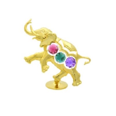 Златен Слон с компоненти Сваровски