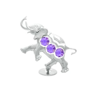 Сребърен слон с компоненти Сваровски