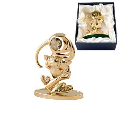 Златна фигурка Тигър - с елементи Сваровски, 8 см