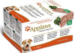 Applaws Dog Pate MP Fresh Selection- Turkey, beef, ocean fish - Пастети за кучета в различни вкусове - 5 х 150грApplaws Dog Pate MP Fresh Selection- Turkey, beef, ocean fish - Пастети за кучета в различни вкусове - 5 х 150гр
