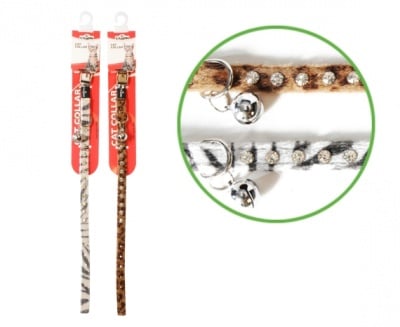 "Camon" - Нашийник коте с Леопардов/ Зебров десен