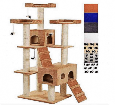 Драскало 4 етажно с 2 хралупи 55X60X181см.