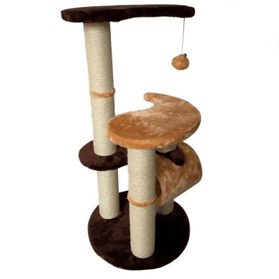 Катерушка за коте със стойки, овал и играчка топче 40см/40см/86см