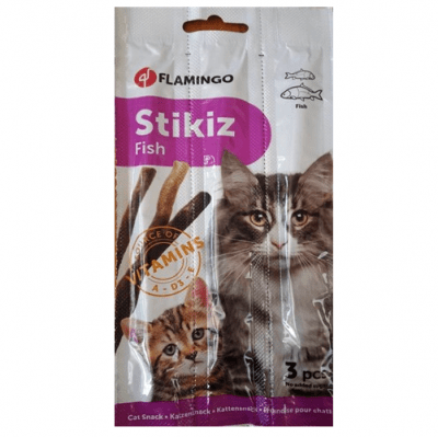 Flamingo котешки пръчици + витамини A, D3 и E - 3 бр