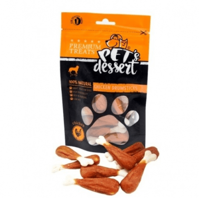 Лакомство за кучета PET'S DESSERT - Пилешки бутчета, 80 гр.