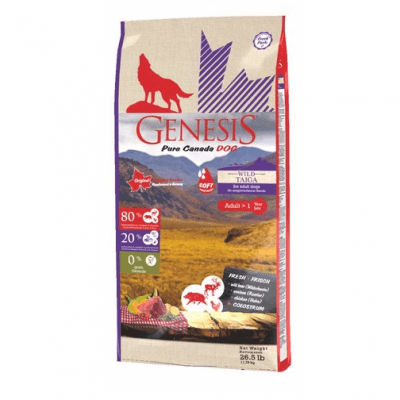 Храна за дребни породикучета Genesis Pure Canada Wild Taiga, полувлажна, С прясно месо от див глиган, елен и пиле, три разфасовки
