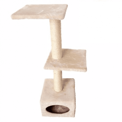 Драскало за коте с къщичка и две стойки 36см/36см/105см