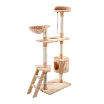 драскало за коте с къща, хамак, стълба и стойка 61 х41 х 153 см