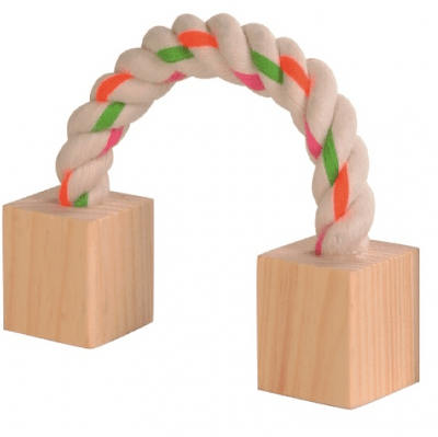 Въже с кубчета за гризачи 20cm.