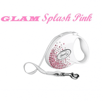 Автоматичен повод “Flexi GLAM“ с брилянти Swarovski, 3м лента до 12кг