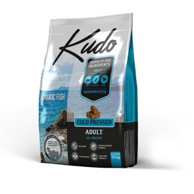 Kudo Adult Adriatic Fish храна за кучета с дива риба от Адриатическо море за всички породи над 12 месеца - две разфасовки