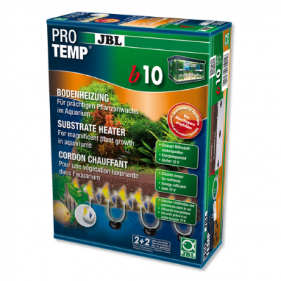 JBL ProTemp b10 - дънен нагревател, 2x1,8м кабел, 10W, за 60-80 см аквариум. Благоприятства образуването на корени и растеж на водните растения