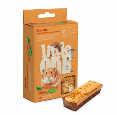Лакомство за гризачи - Моркови и спаначени бисквити, Little One, 35 g