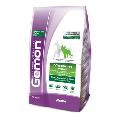 Суха храна за кучета от средни породи Gemon Medium Adult, с агне и ориз, 20.00кг