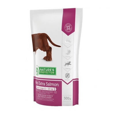 Nature's Protection Mini Extra Salmon - Суха храна със сьомга за кучета от дребни породи с чувствителна храносмилателна система