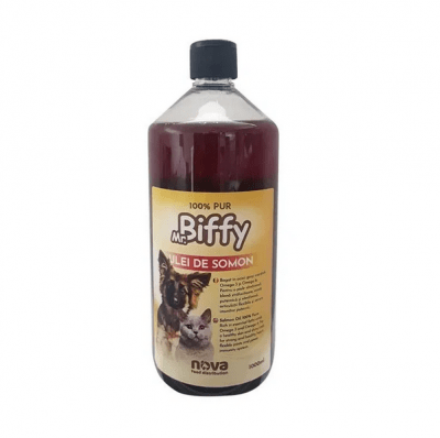 Хранителна добавка за кучета и котки 100% натурално масло от сьомга, две разфасовки