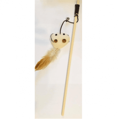 Дървена въдичка за коте - 40см