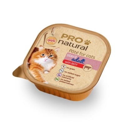 Пастет за кастрирани котки Pro natural 100гр - два вкуса