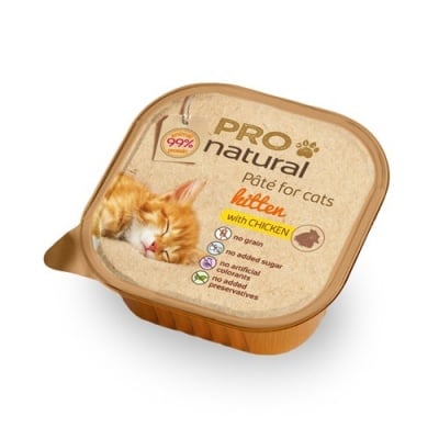 Пастет за малко коте до 12месеца Pro natural 100гр, с пилешко месо