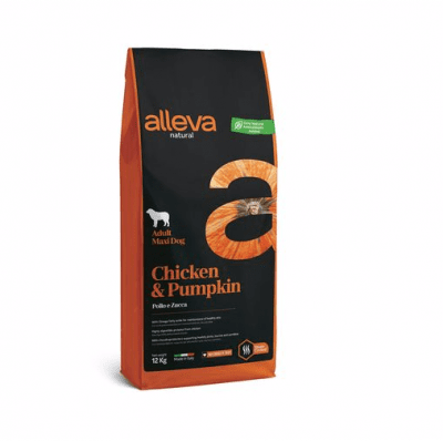 Пълноценна храна за възрастни кучета от средни и големи породи Alleva® Natural Adult Maxi, с пиле и тиква, 12.00кг