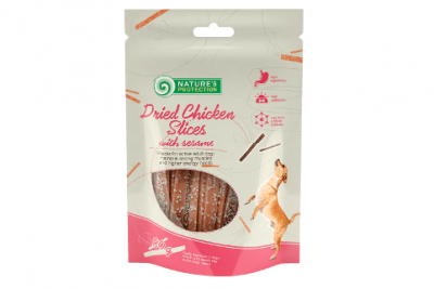 "Сушени пилешки парченца със сусам" - Пауч за израснали и активни кучета 