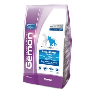 Суха храна за кучета от средни породи Gemon Medium Adult, с риба тон и ориз, 20.00кг