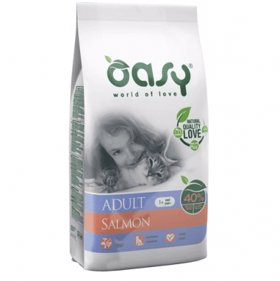Храна за котка Oasy Cat Adult Salmon със сьомга - 1,50кг; 7,5кг