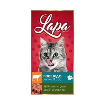 Месни хапки за котки Lapa - различни вкусове, 415 гр.