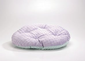 Kръгло двулицево легло в лилаво и синьо