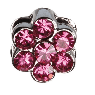 Декоративна форма с брилянти- цвете за поводи и нашийници-  2/0,5см. - два цвята