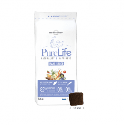 Храна за подрастващи кученца от едри породи Pro-Nutrition Flatazor PureLife Maxi Junior, с патица и бяла риба, 12.00кг