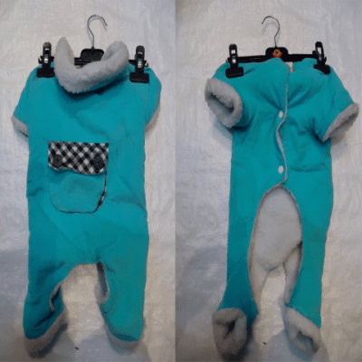 Синьо яке с крачоли и плюш