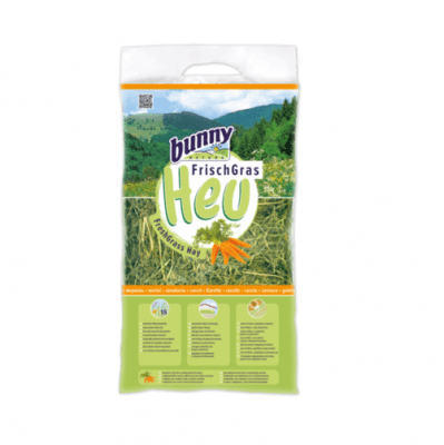 Сено за гризачи от свежа трева с моркови Bunny FreshGrass Hay Carrots, 500гр