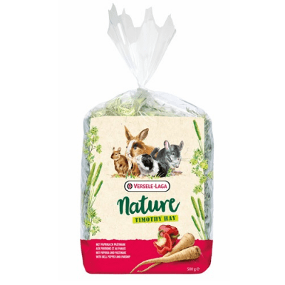 Versale Laga Nature Timothy Hay Bell Pepper & Parsnip – Сено за гризачи ливадна тимотейка, обогатено с чушка и пащърнак, 500гр