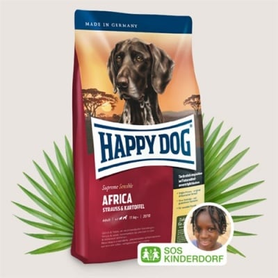 Храна за кучета Happy Dog Супер Премиум Африка Щраус & Картофи - три разфасовки