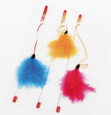 Играчка за коте Croci, въдичка с пера, 46,5см