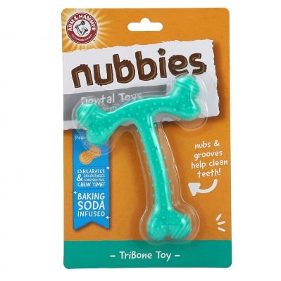 Дентална играчка за куче Arm&Hammer TriBone Dental Т-кокал с аромат на фъстъчено масло